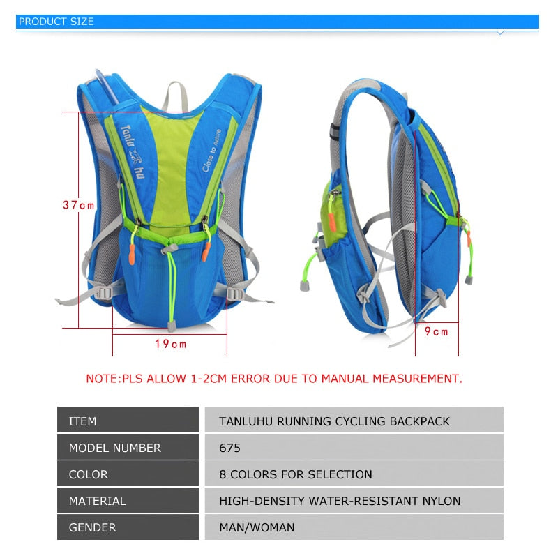 Mochila ultraligera para maratón al aire libre, mochila de hidratación para ciclismo y senderismo